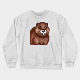 Cute Beaver Drawing Crewneck Sweatshirt